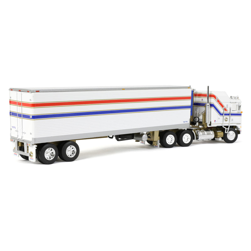 1/64 Kenworth K100 COE Aerodyne Sleeper with 40' Vintage Reefer Trailer, DCP by First Gear