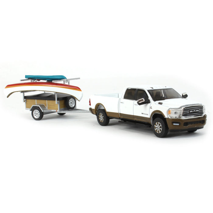 1/64 2022 Ram 2500 Longhorn with Canoe Trailer, Hitch & Tow Series 26