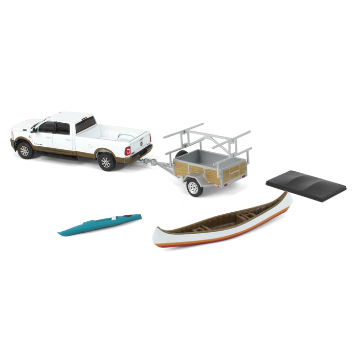1/64 2022 Ram 2500 Longhorn with Canoe Trailer, Hitch & Tow Series 26