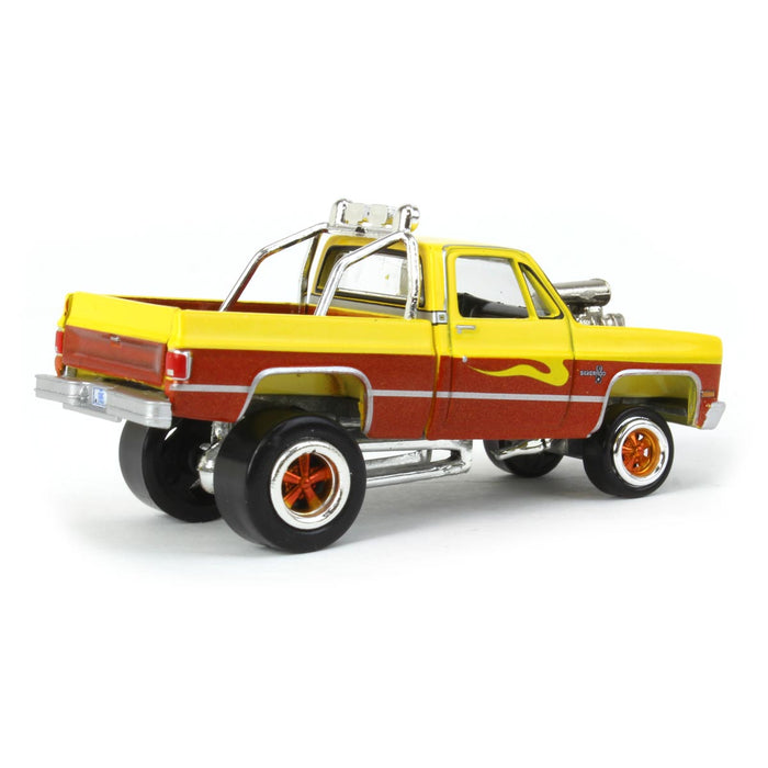 1/64 1985 Chevrolet Silverado, Golden Yellow, Zingers by Johnny Lightning