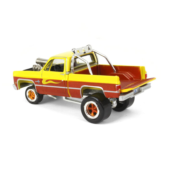 1/64 1985 Chevrolet Silverado, Golden Yellow, Zingers by Johnny Lightning