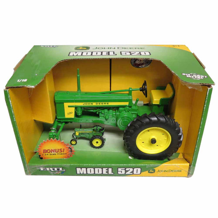 (B&D) 1/16 John Deere 520 Wide Front, 2 Piece Set with 1/64 - Displayed, Missing 1/64