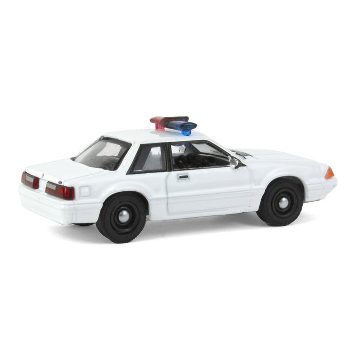 1/64 1987-93 Ford Mustang SSP, Blank White with Light Bar, Hot Pursuit