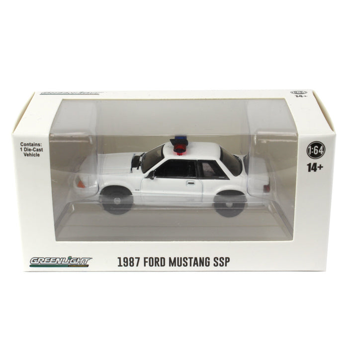 1/64 1987-93 Ford Mustang SSP, Blank White with Light Bar, Hot Pursuit