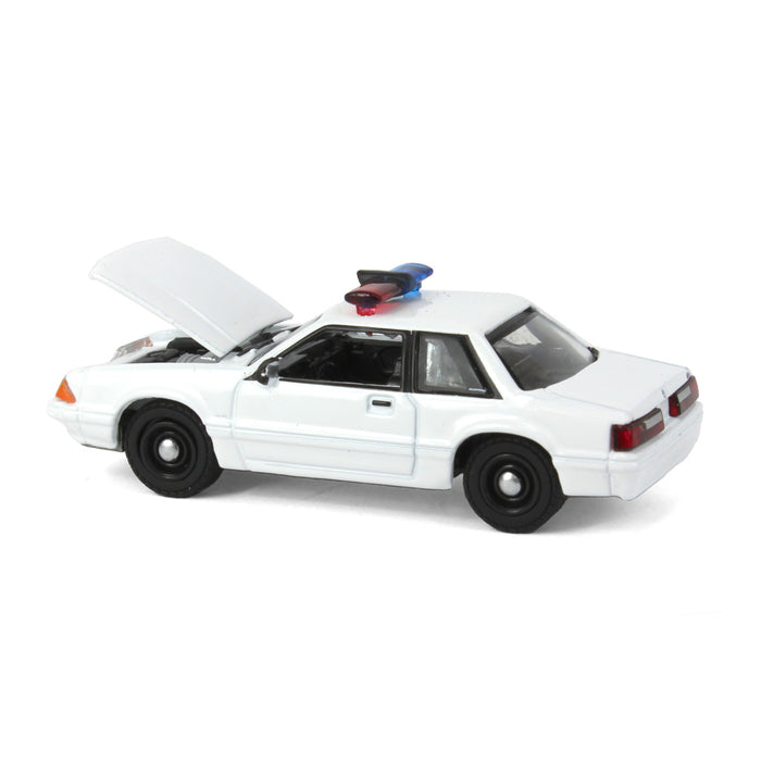 1/64 1987-93 Ford Mustang SSP, Blank White with Light Bar, Hot Pursuit