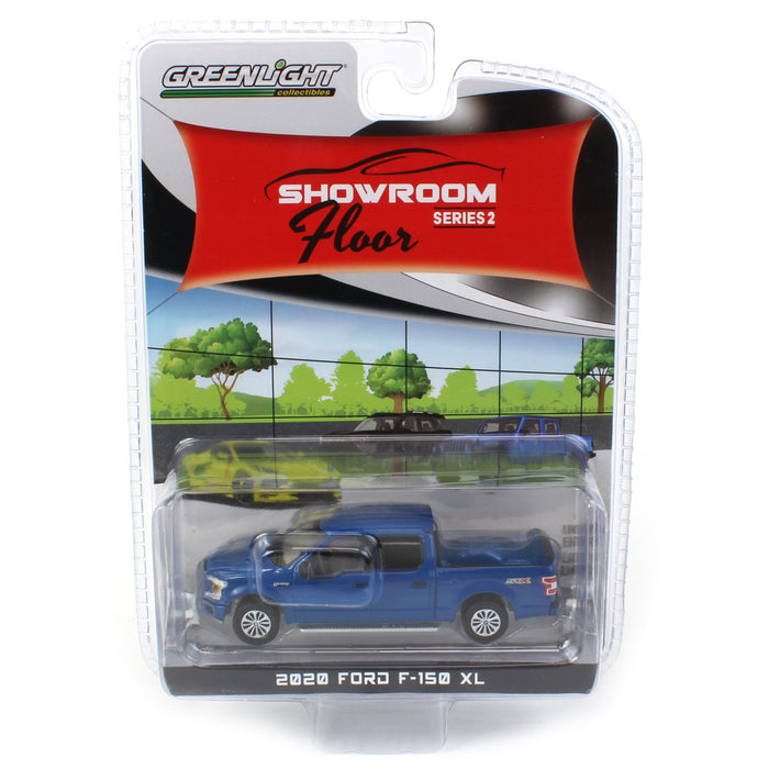 1/64 2020 Ford F-150 XL STX, Velocity Blue, Showroom Floor Series 2