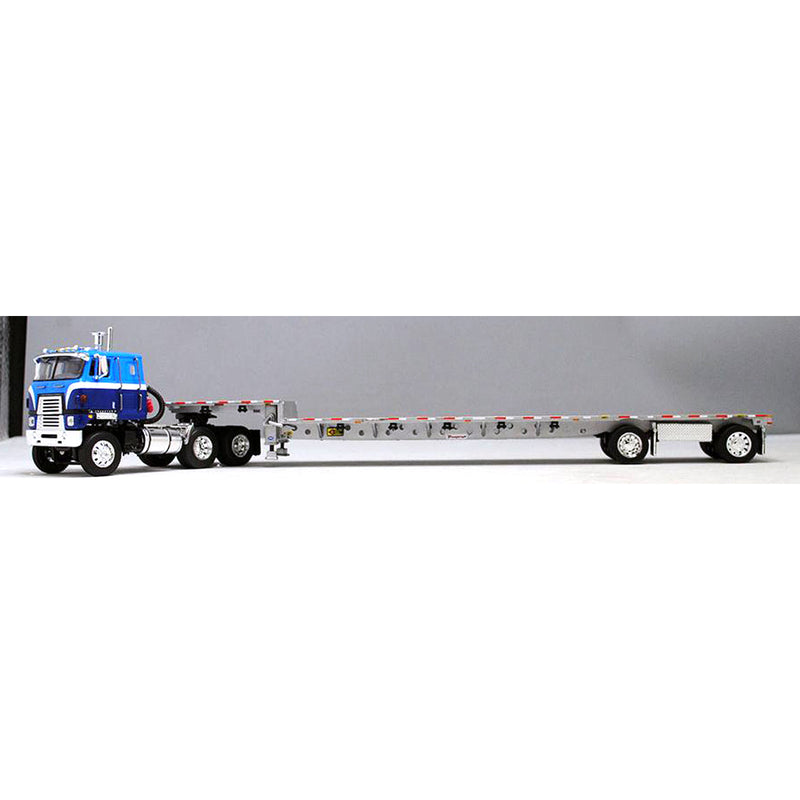 1/64 Blue International TranStar Semi Truck with Transcraft Step Deck Trailer, DCP by First Gear