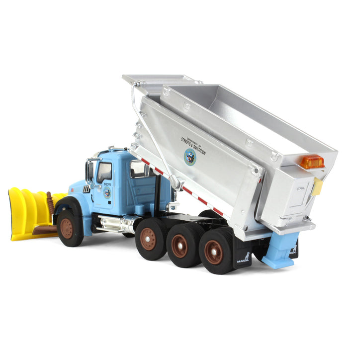 1/64 2019 Mack Granite Dump Truck with Snow Plow & Salt Spreader, SD Trucks Series 17