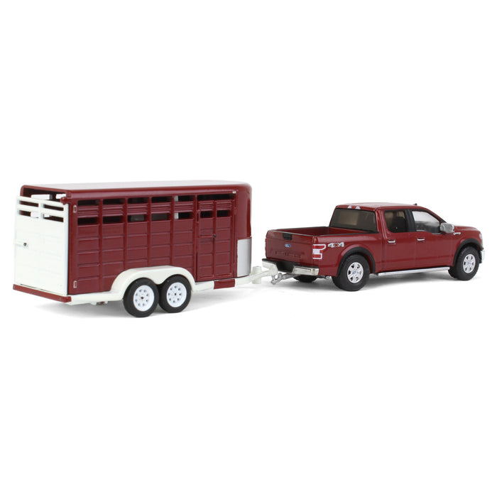 1/64 2019 Ford F-150 XLT with Livestock Trailer, Hitch & Tow Series 27