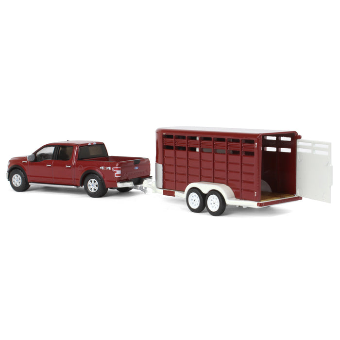 1/64 2019 Ford F-150 XLT with Livestock Trailer, Hitch & Tow Series 27