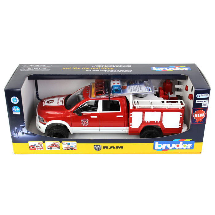 1/16 Ram 2500 Fire Engine Truck with Lights & Sound Module by Bruder