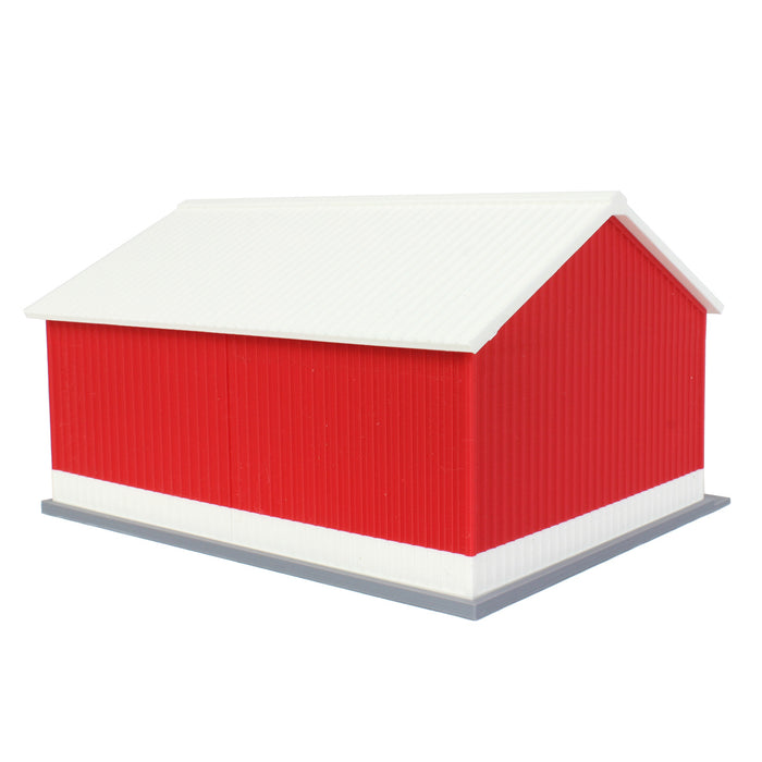 1/64 Red/White "Papa's Shop" 40ft x 30ft Farm Shed w/ Removeable Door & Roof, 3D Printed
