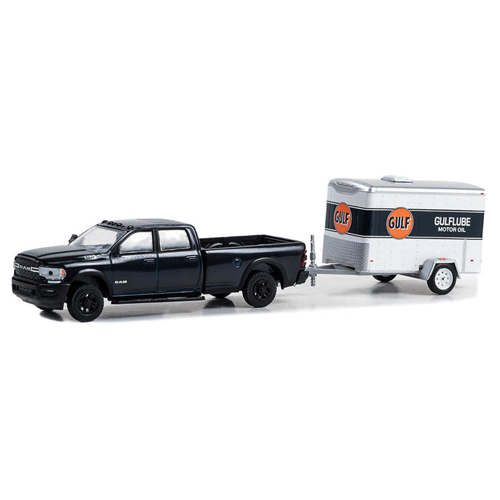 1/64 2023 Dodge Ram 2500 Gulf Oil with Small Gulftube Motor Oil Cargo Trailer, Hitch & Tow Series 29