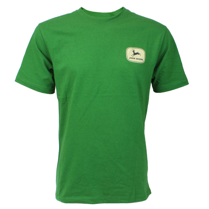 Adult John Deere Farming Equipment Vintage Green & Cream Short Sleeve T-Shirt