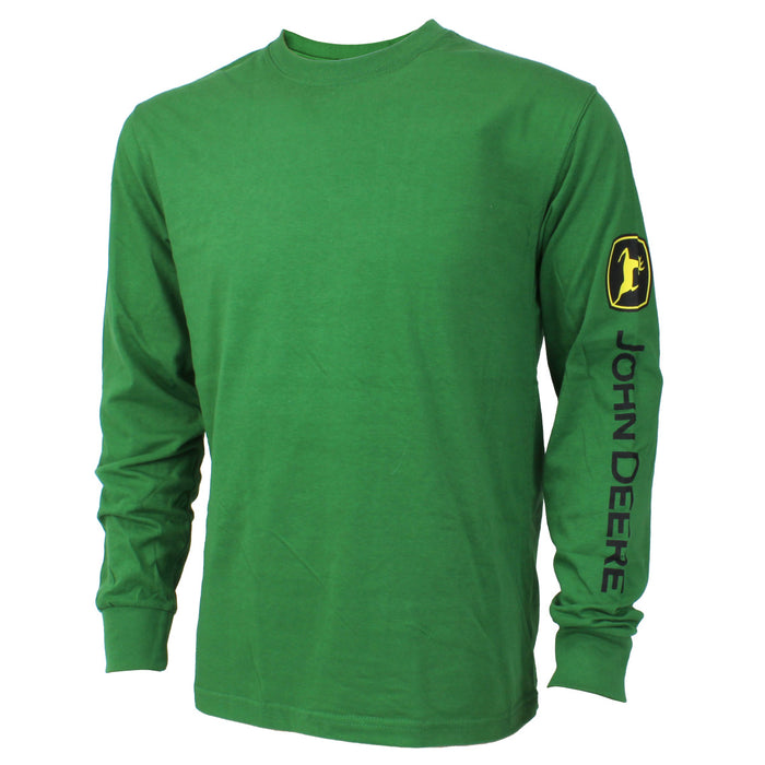 John Deere Logo Sleeve Printed Green Long Sleeve Shirt