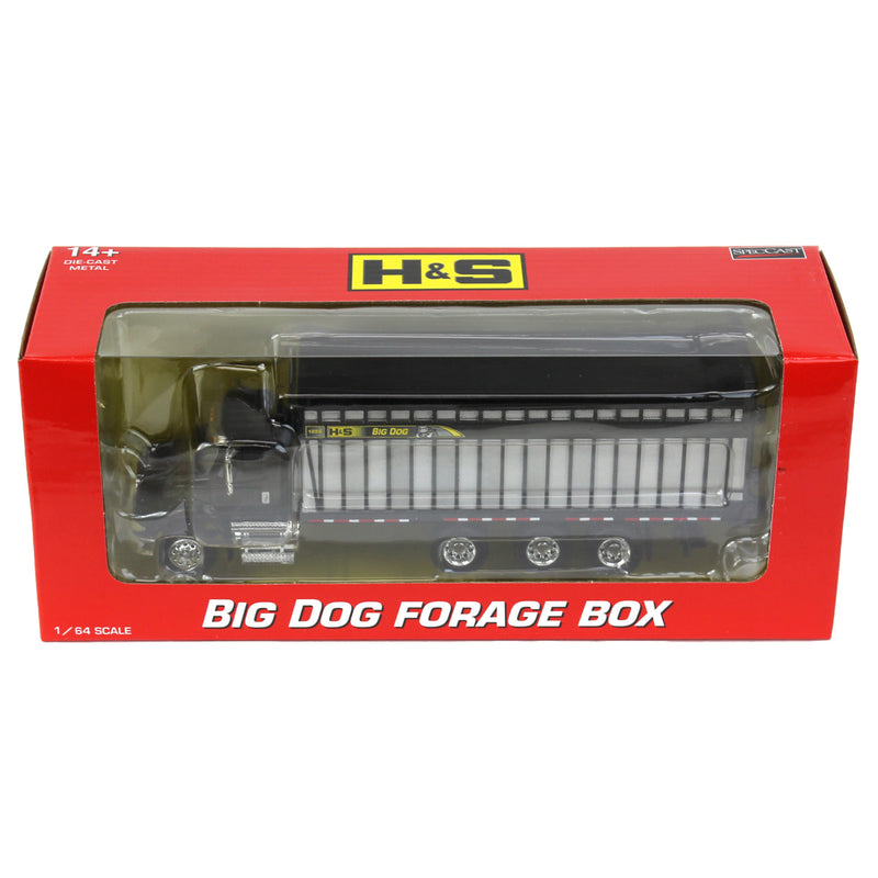 1/64 Black International 8600 Truck with H&S Big Dog 1226 Forage Box by SpecCast
