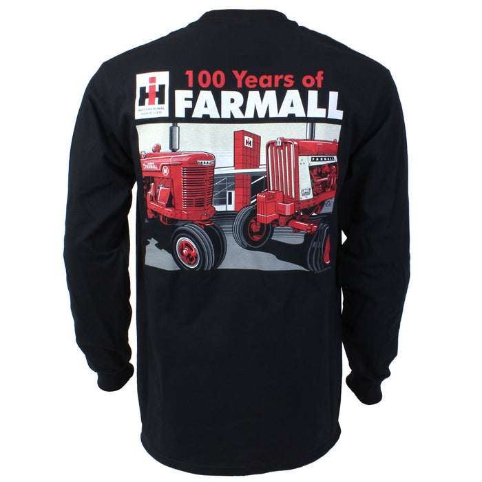 Adult Farmall 100 Years Black Long Sleeve T-Shirt