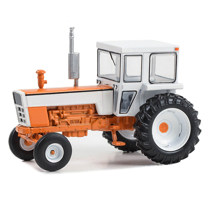 1/64 1973 Orange and White Tractor with Cab, Down on the Farm Series 8