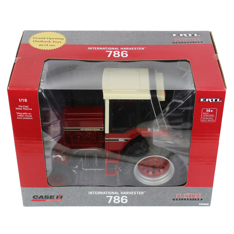 1/16 International Harvester 786 Tri-Stripe w/ Cab, ERTL Prestige Collection, 2023 Outback Toys Grand Reopening
