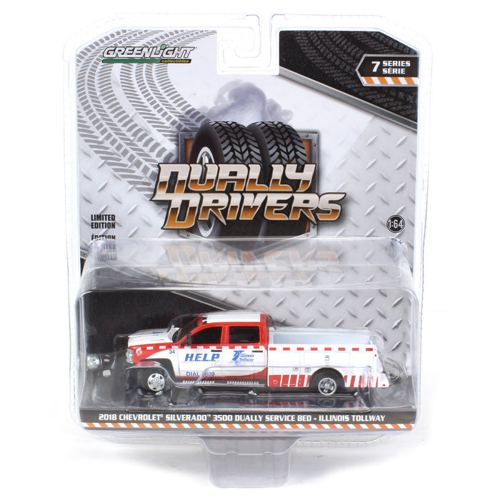 1/64 2018 Chevrolet Silverado 3500 Service Bed, Illinois Tollway, Dually Drivers Series 7