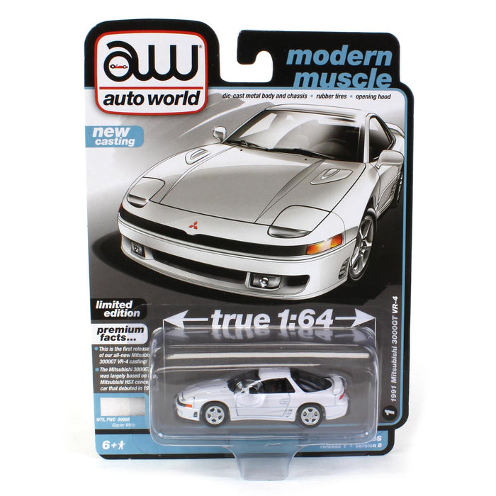 1/64 Auto World 2023 Release 1B - 1991 Mitsubishi 3000GT VR4, Gloss White