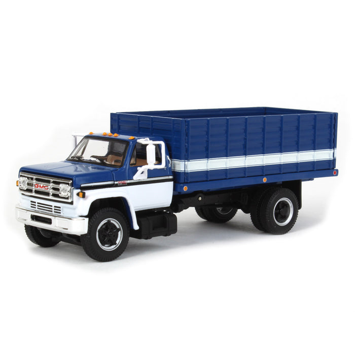 1/64 Dark Blue/White 1970s GMC 6500 Grain Truck, DCP by First Gear