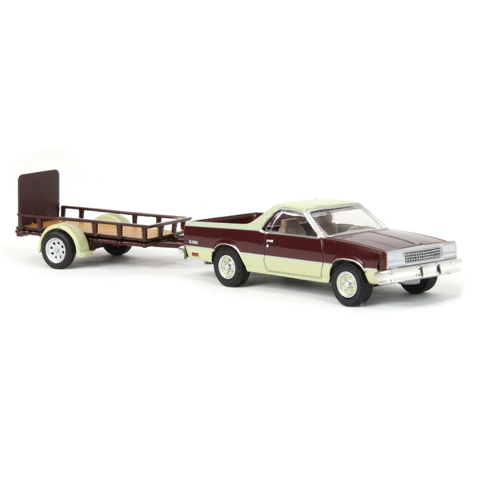 1/64 1984 Chevrolet EL Camino, Maroon, with Utility Trailer, Hitch & Tow 24