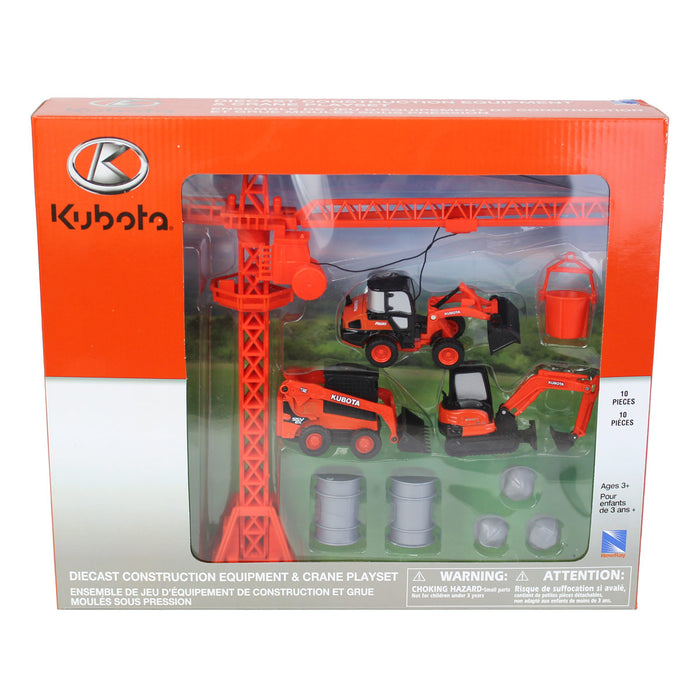 77700-10060 Kubota Construction Vehicles & Crane Set by New Ray