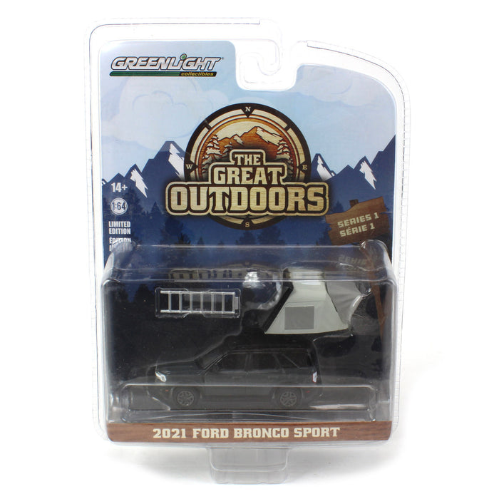 1/64 2021 Ford Bronco Sport with Modern Rooftop Tent, Great Outdoors Series 1