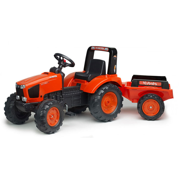 (B&D) Kubota M135GX Pedal Tractor with Trailer by Falk - Damaged Item