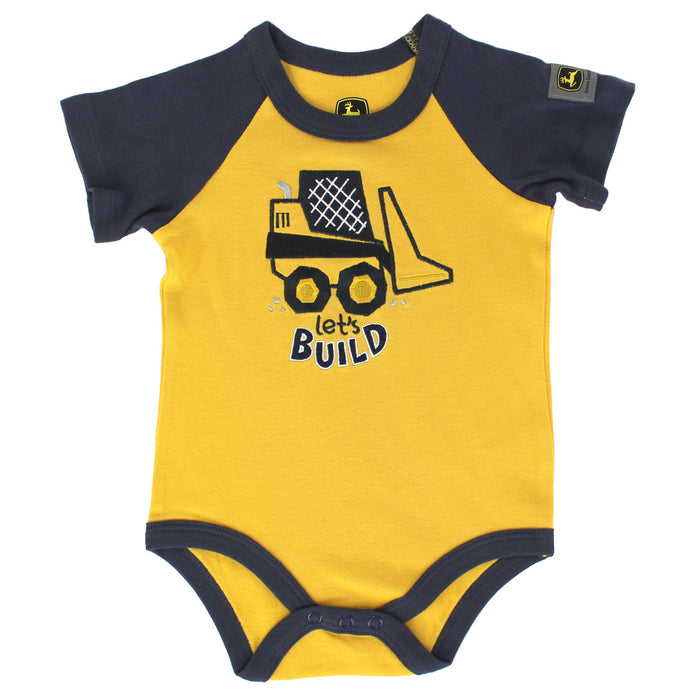 Infant John Deere Construction Let's Build Skidloader Shortsleeve Onesy