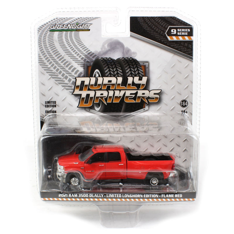1/64 2021 RAM 3500 Dually Pickup Truck, Longhorn Edition, Flame Red