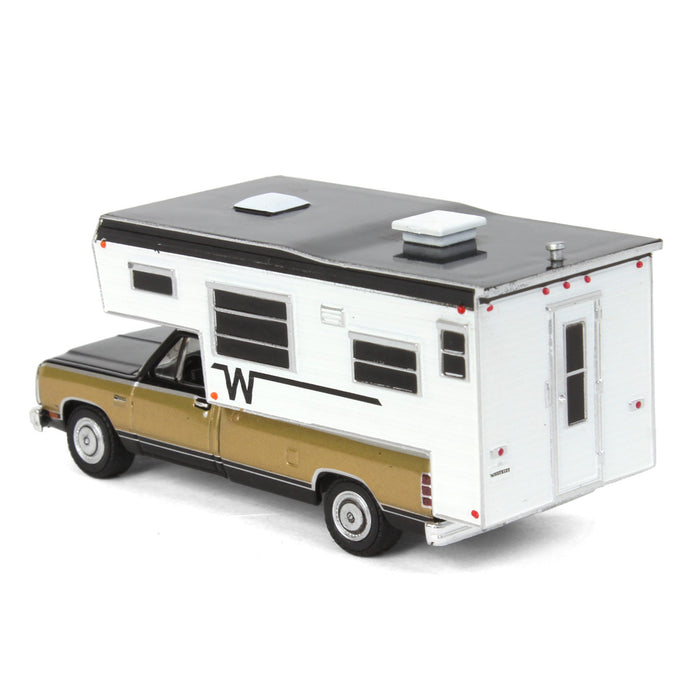 1/64 1990 Dodge Ram D-250 Royal SE with Winnebago Camper, Black and Sand