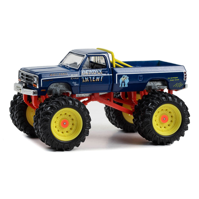 1/64 1986 Dodge Ram D-250 Deadly Intent Monster Truck, GreenLight Collectibles Kings of Crunch Series 13