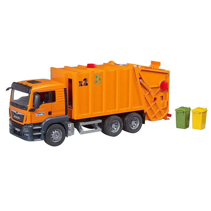 (B&D) 1/16 MAN TGS Orange Garbage Truck by Bruder - Damaged Item