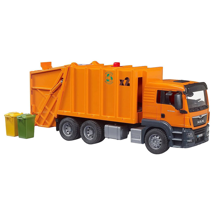 (B&D) 1/16 MAN TGS Orange Garbage Truck by Bruder - Damaged Item