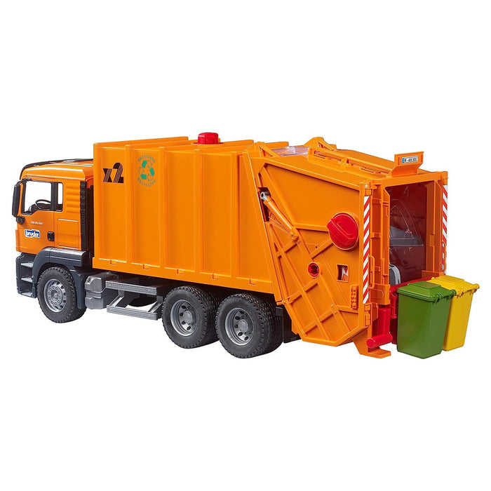 (B&D) 1/16 MAN TGS Orange Garbage Truck by Bruder - Damaged Item