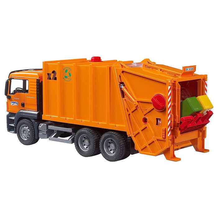 (B&D) 1/16 MAN TGS Orange Garbage Truck by Bruder - Damaged Item