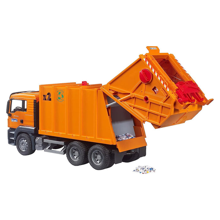 (B&D) 1/16 MAN TGS Orange Garbage Truck by Bruder - Damaged Item