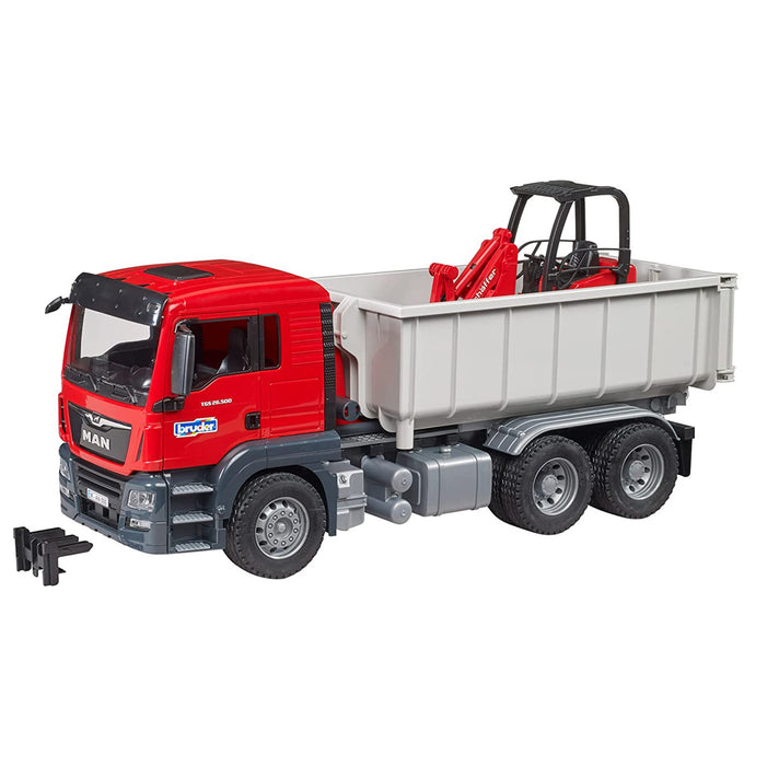 1/16 Man TGS Truck with Roll-off Container & Schaffer Compact Loader by Bruder