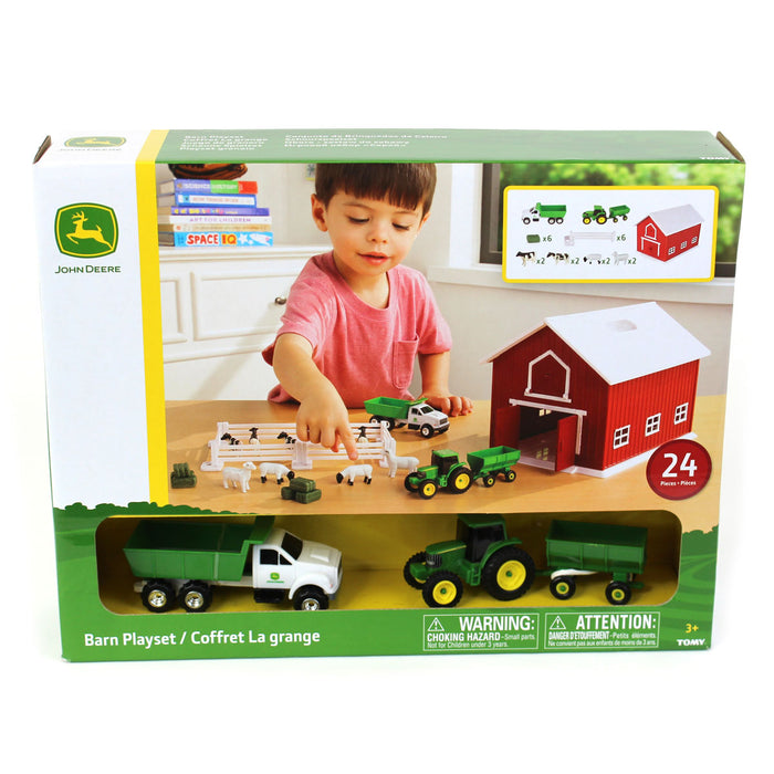 1/64 John Deere 24-Piece Playset with Red Barn by ERTL