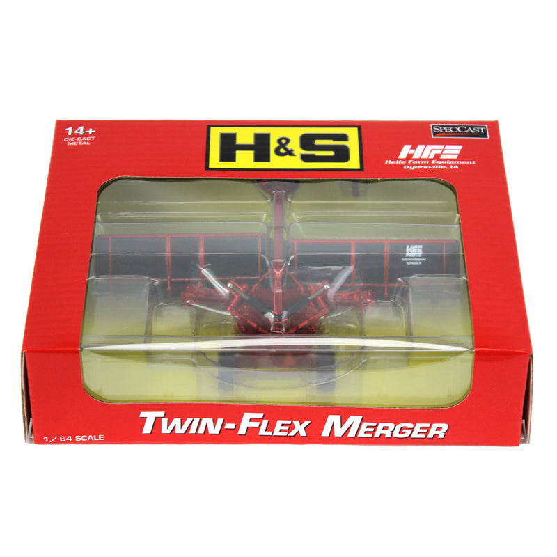 Red Chrome Chase Unit ~ 1/64 H&S Twin Flex Hay Merger by SpecCast