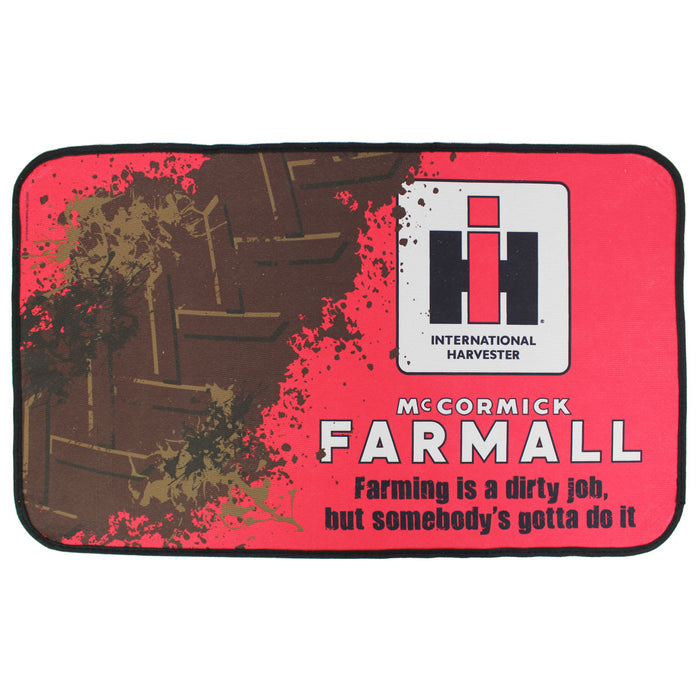 IH McCormick Farmall "Farming is a Dirty Job" Door Mat, 30in x 17.75in