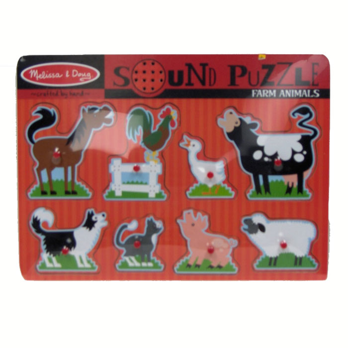 (B&D) Farm Animals Sound Puzzle (Horse, Rooster, Duck, Cow, Dog, CAt, Pig and Sheep) takes 2 AAA batteries (not included) - Damaged Item