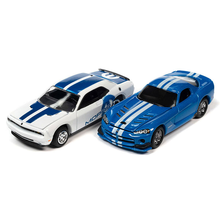 1/64 Johnny Lightning Mopar Twin Pack, 2014 Dodge Challenger R/T & 2008 Dodge Viper SRT 10