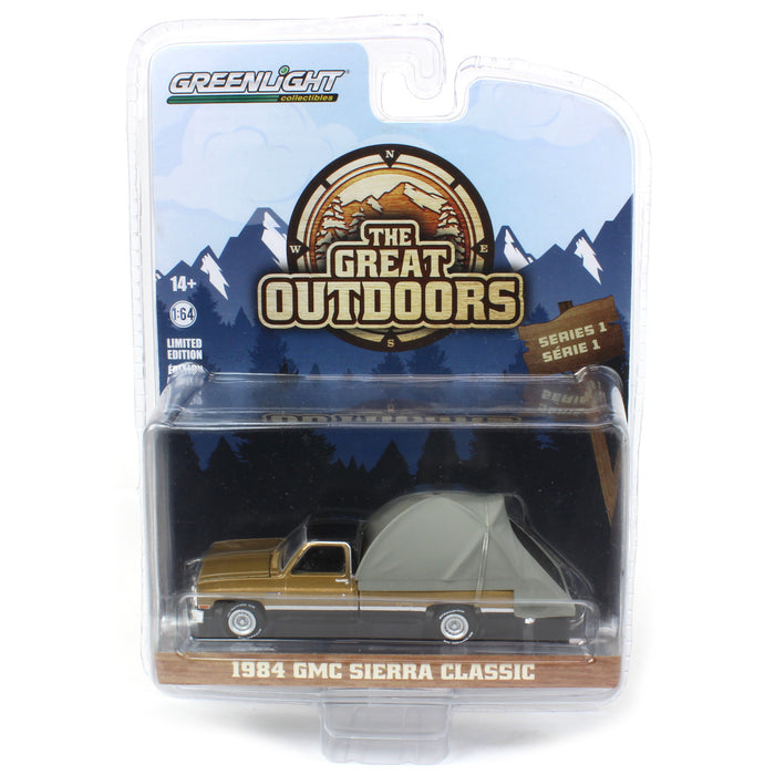 1/64 1984 GMC Sierra Classic with Modern Truck Bed Tent, Great Outdoors Series 1