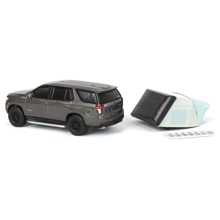 1/64 2021 Chevrolet Tahoe Z71 with Modern Rooftop Tent, Great Outdoors Series 1