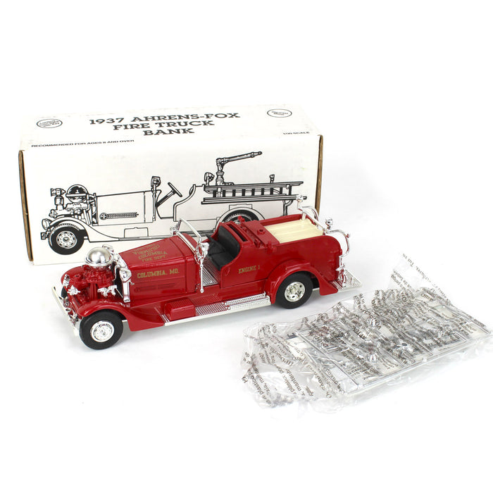 1/30 1937 Columbia Ahrens-Fox Fire Truck Bank by ERTL