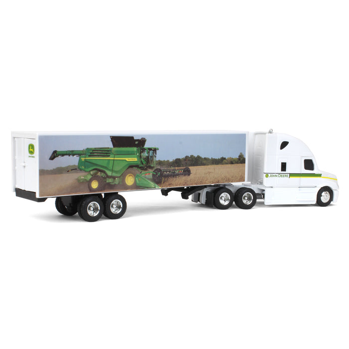 1/64 Freightliner Semi w/ John Deere X9 Combine Graphics on Trailer