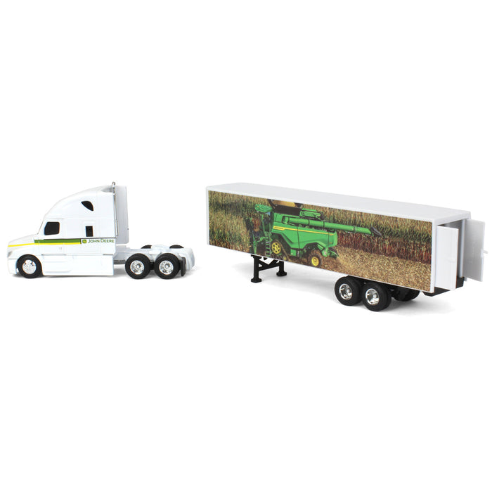 (B&D) 1/64 Freightliner Semi w/ John Deere X9 Combine Graphics on Trailer - Damaged Box